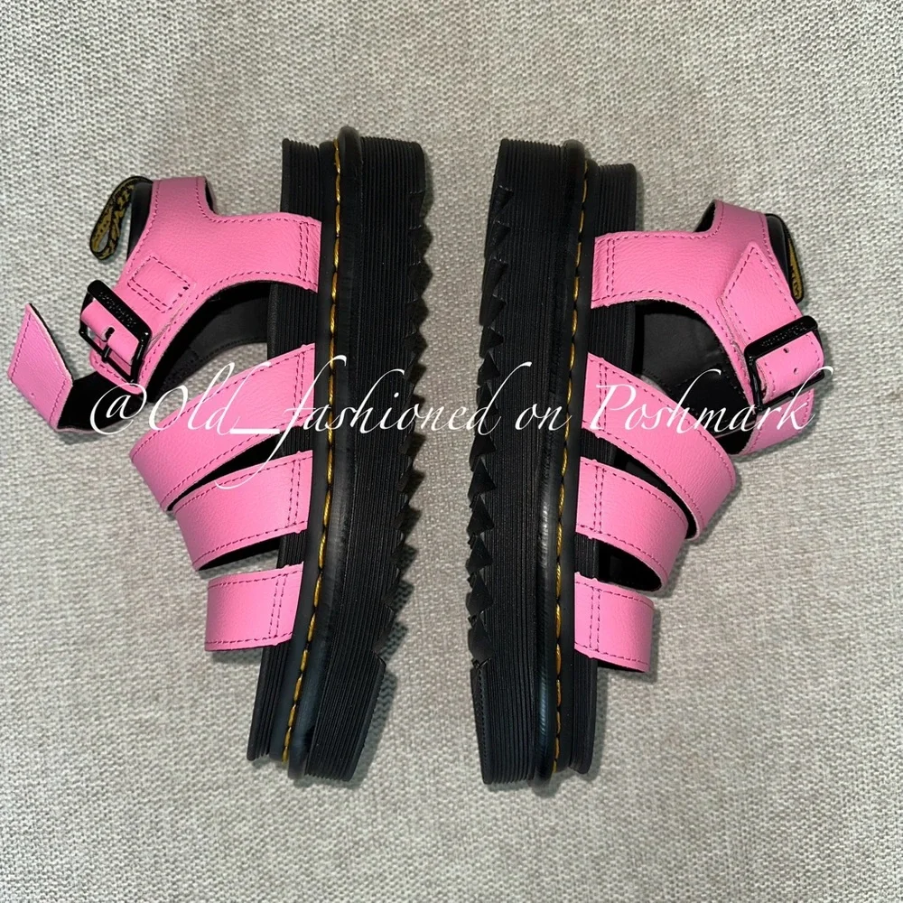 DR MARTENS Blaire Leather Sandals - Pink